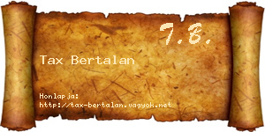 Tax Bertalan névjegykártya