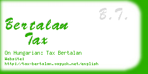 bertalan tax business card